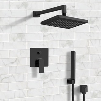 Shower Faucet Matte Black Rain Shower System with Handheld, Rain Shower Head, Shower Faucet Set Remer SFH32